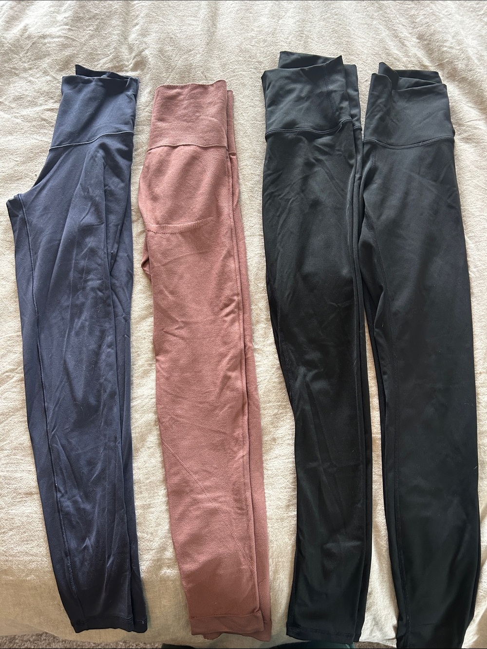 High-Waist Women's Leggings - Black, Dusty Rose, Navy